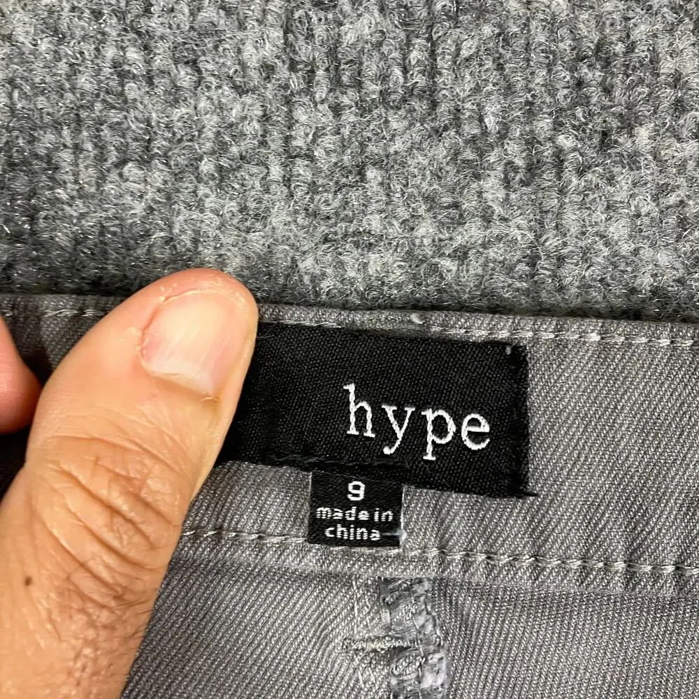 Hype Pants Womens Size 9 Gray Skinny Casual Stretch Mid‎ Rise Modern Basic Soft